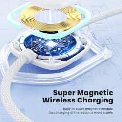 Cáp Toocki 2 trong 1 dành cho iPhone và iWatch, cáp sạc nhanh USB AC sang Lightning cho iPhone 14, 13, 12, sạc không dây 15W cho