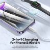 Cáp Toocki 2 trong 1 dành cho iPhone và iWatch, cáp sạc nhanh USB AC sang Lightning cho iPhone 14, 13, 12, sạc không dây 15W cho