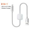 Cáp Toocki 2 trong 1 dành cho iPhone và iWatch, cáp sạc nhanh USB AC sang Lightning cho iPhone 14, 13, 12, sạc không dây 15W cho
