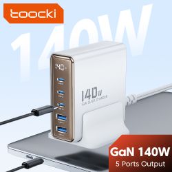 Bộ sạc nhanh Toocki GaN 140W Quick 4.0 PD3.0 100W USB Type C dành cho Macbook Air, iPhone 14, Samsung S23 Ultra, Xiaomi Huawei.