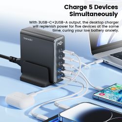 Bộ sạc nhanh Toocki GaN 140W Quick 4.0 PD3.0 100W USB Type C dành cho Macbook Air, iPhone 14, Samsung S23 Ultra, Xiaomi Huawei.