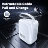 Bộ sạc Toocki 30W GaN cáp rút 68cm Type C QC PD 3.0 PPS sạc nhanh USB C cho iPhone 17 16 15 Samsung S25 S24 Tablet