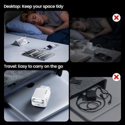 Bộ sạc Toocki 30W GaN cáp rút 68cm Type C QC PD 3.0 PPS sạc nhanh USB C cho iPhone 17 16 15 Samsung S25 S24 Tablet