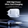 Bộ sạc Toocki 30W GaN cáp rút 68cm Type C QC PD 3.0 PPS sạc nhanh USB C cho iPhone 17 16 15 Samsung S25 S24 Tablet