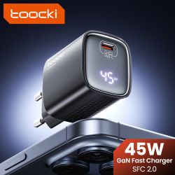 Chargeur rapide Toocki 45 W GaN, prise KR, SFC 2.0, PPS 3.0, QC4.0, USB-C, compatible iPhone 17, 16 et 15, Samsung Galaxy S25 et