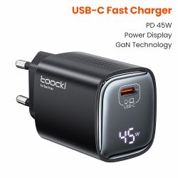 Bộ sạc nhanh Toocki 45W GaN, phích cắm KR, SFC 2.0 PPS 3.0 QC4.0 Type C dành cho iPhone 17 16 15, Samsung Galaxy S25 S24, Xiaomi