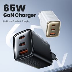Зарядний пристрій Toocki GaN 65 Вт USB Type-C із швидкою зарядкою QC4.0 QC3.0 PD3.0 для iPhone 16 15 14 13 12 Xiaomi 12 11 Samsu