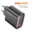 Bộ sạc Toocki 40W GaN PD 20W sạc nhanh USB Type C dành cho iPhone 15 14 13 12 Pro Max iPad Samsung S24 S23 Xiaomi POCO