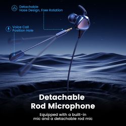 Tai nghe có dây Toocki TE27 dành cho game thủ, âm thanh vòm 7.1 HiFi Stereo, micro kép, âm bass mạnh mẽ, tai nghe nhét tai chơi 
