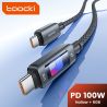 Cáp USB C sang USB C ToockI (2 chiếc) 100W, đèn RGB rỗng, sạc nhanh, cáp Type C cho iPhone 17 16 15, Samsung S24 S23, Laptop