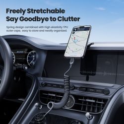 Cáp sạc nhanh Toocki USB C Lightning có lò xo tự thu gọn dành cho ô tô, tương thích với iPhone 14 13 12 11 Pro Max XR XS 8 7