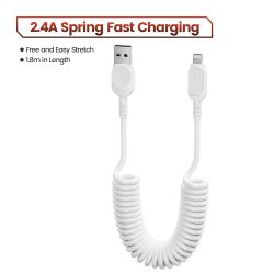 Cáp sạc nhanh Toocki USB C Lightning có lò xo tự thu gọn dành cho ô tô, tương thích với iPhone 14 13 12 11 Pro Max XR XS 8 7