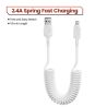 Cáp sạc nhanh Toocki USB C Lightning có lò xo tự thu gọn dành cho ô tô, tương thích với iPhone 14 13 12 11 Pro Max XR XS 8 7