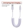 Cáp sạc nhanh Toocki USB C Lightning có lò xo tự thu gọn dành cho ô tô, tương thích với iPhone 14 13 12 11 Pro Max XR XS 8 7