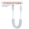 Cáp sạc nhanh Toocki USB C Lightning có lò xo tự thu gọn dành cho ô tô, tương thích với iPhone 14 13 12 11 Pro Max XR XS 8 7