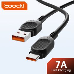 Cáp USB Type-C Toocki 7A 100W sạc siêu nhanh cho Huawei P40 P30, dây sạc USB C cho Samsung Xiaomi Oneplus POCO