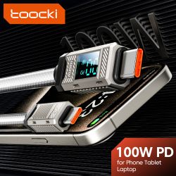 Cáp sạc nhanh Toocki PD 100W Type C sang USB Type C, tương thích với iPhone 15 Pro Max, Macbook, Samsung S24, S23.