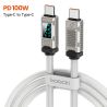 Cáp sạc nhanh Toocki PD 100W Type C sang USB Type C, tương thích với iPhone 15 Pro Max, Macbook, Samsung S24, S23.