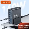 Bộ sạc nhanh Toocki 160W GaN PD 100W QC4.0 PPS dành cho máy tính để bàn, cổng USB Type C, tương thích với laptop, máy tính bảng,