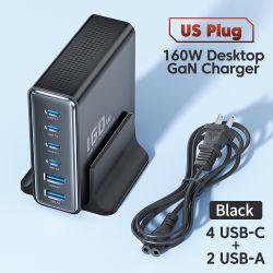 Toocki 160W GaN Charger PD 100W QC4.0 PPS Desktop USB Type C Fast Charger for Laptop Tablet iPhone 16 15 14 Samsung S24 S23