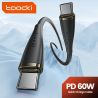 Toocki 1.2m 60W USB C-USB C 실리콘 고속 충전 케이블 (아이폰 16 15, 삼성 S24 S23, 아이패드, 태블릿, 샤오미 호환)