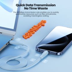 Toocki 1.2m 60W USB C-USB C 실리콘 고속 충전 케이블 (아이폰 16 15, 삼성 S24 S23, 아이패드, 태블릿, 샤오미 호환)