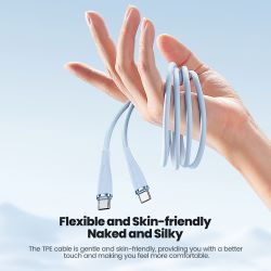 Toocki 1.2m 60W USB C-USB C 실리콘 고속 충전 케이블 (아이폰 16 15, 삼성 S24 S23, 아이패드, 태블릿, 샤오미 호환)