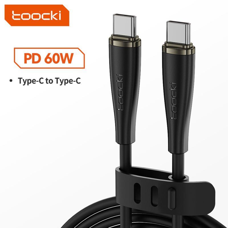 Toocki 1.2m 60W USB C-USB C 실리콘 고속 충전 케이블 (아이폰 16 15, 삼성 S24 S23, 아이패드, 태블릿, 샤오미 호환)