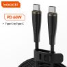Toocki 1.2m 60W USB C-USB C 실리콘 고속 충전 케이블 (아이폰 16 15, 삼성 S24 S23, 아이패드, 태블릿, 샤오미 호환)