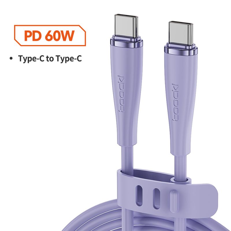 Toocki 1.2m 60W USB C-USB C 실리콘 고속 충전 케이블 (아이폰 16 15, 삼성 S24 S23, 아이패드, 태블릿, 샤오미 호환)