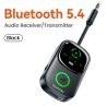 Bộ thu phát âm thanh Bluetooth 5.4 Toocki RT/TX 2 trong 1, dùng cho TV, tai nghe, ô tô, máy bay, cổng AUX 3.5mm.