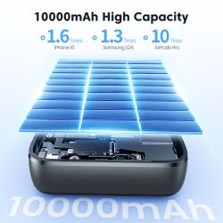 Pin dự phòng Toocki tích hợp cáp USB C, dung lượng 10000/20000mAh, sạc nhanh PD 22.5W, tương thích với iPhone 16 15 14 13 và Sam