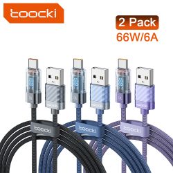 Toocki USB-A auf USB-C Schnellladekabel 66W 6A mit Digitalanzeige, Typ-C-Ladekabel für iPhone 17, 16, 15, Samsung, Huawei und Xi