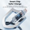 Toocki USB-A auf USB-C Schnellladekabel 66W 6A mit Digitalanzeige, Typ-C-Ladekabel für iPhone 17, 16, 15, Samsung, Huawei und Xi