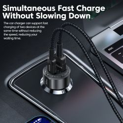 Bộ sạc ô tô Toocki 50W USB C sạc nhanh QC PD 3.0 Type C dành cho iPhone 14 Pro Max Xiaomi POCO Samsung