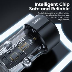 Bộ sạc ô tô Toocki 50W USB C sạc nhanh QC PD 3.0 Type C dành cho iPhone 14 Pro Max Xiaomi POCO Samsung