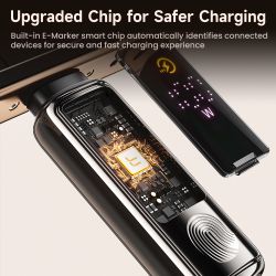 Câble USB-C vers USB-C Toocki 100 W, compatible PD3.0 et QC4.0, avec affichage de la batterie et charge rapide, pour MacBook, iP