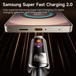 Câble USB-C vers USB-C Toocki 100 W, compatible PD3.0 et QC4.0, avec affichage de la batterie et charge rapide, pour MacBook, iP