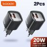 Toocki 미니 20W GaN 충전기 PD3.0 QC3.0 고속 USB 타입 C 휴대폰 충전기 (아이폰 17 16 15, 삼성 S25, 샤오미, 화웨이, 아이패드 호환) USB 팬