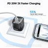 Toocki 미니 20W GaN 충전기 PD3.0 QC3.0 고속 USB 타입 C 휴대폰 충전기 (아이폰 17 16 15, 삼성 S25, 샤오미, 화웨이, 아이패드 호환) USB 팬