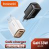 Bộ sạc USB Toocki GaN 33W màn hình kỹ thuật số QC3.0 PD sạc nhanh Type C cho iPhone 15 14 13 Pro Max Samsung Xiaomi Honor POCO