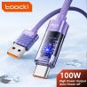 Toocki 100W USB Type C 케이블 (자동 전원 차단, QC4.0 6A 고속 충전) - iPhone 15, Samsung S23 S22, Xiaomi, Huaiwei 호환