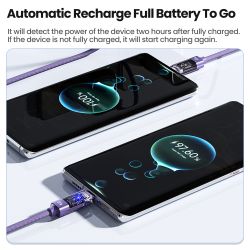 Toocki 100W USB Type C 케이블 (자동 전원 차단, QC4.0 6A 고속 충전) - iPhone 15, Samsung S23 S22, Xiaomi, Huaiwei 호환