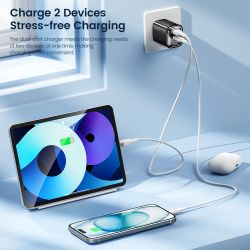 Bộ sạc USB Toocki GaN 33W màn hình kỹ thuật số QC3.0 PD sạc nhanh Type C cho iPhone 15 14 13 Pro Max Samsung Xiaomi Honor POCO