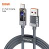 Toocki 100W USB Type C 케이블 (자동 전원 차단, QC4.0 6A 고속 충전) - iPhone 15, Samsung S23 S22, Xiaomi, Huaiwei 호환