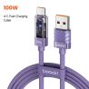 Toocki 100W USB Type C 케이블 (자동 전원 차단, QC4.0 6A 고속 충전) - iPhone 15, Samsung S23 S22, Xiaomi, Huaiwei 호환