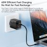 Cáp USB C sang USB C 4 trong 1 Toocki PD 60W sạc nhanh, dây cáp dữ liệu cho iPhone Xiaomi Type C Micro kèm hộp đựng.