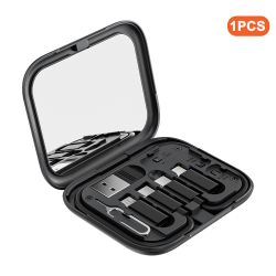 Cáp USB C sang USB C 4 trong 1 Toocki PD 60W sạc nhanh, dây cáp dữ liệu cho iPhone Xiaomi Type C Micro kèm hộp đựng.