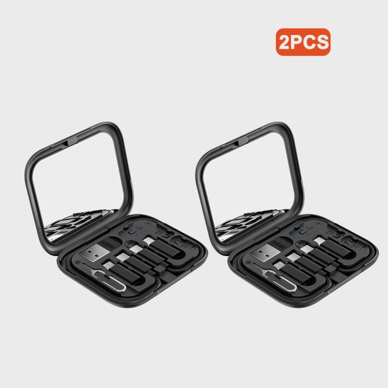 Cáp USB C sang USB C 4 trong 1 Toocki PD 60W sạc nhanh, dây cáp dữ liệu cho iPhone Xiaomi Type C Micro kèm hộp đựng.