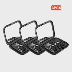 Cáp USB C sang USB C 4 trong 1 Toocki PD 60W sạc nhanh, dây cáp dữ liệu cho iPhone Xiaomi Type C Micro kèm hộp đựng.